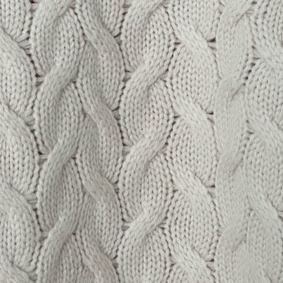 Equipment Stefania Wool Cable Knit Cropped Sweater in Cream | Size S - Picture 5 of 8